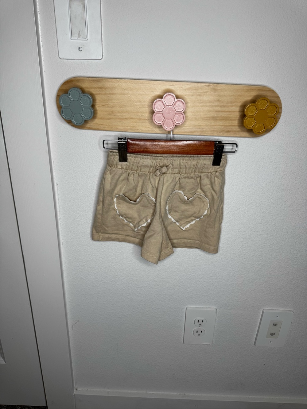 Zara Beige Heart Pocket Cotton Shorts